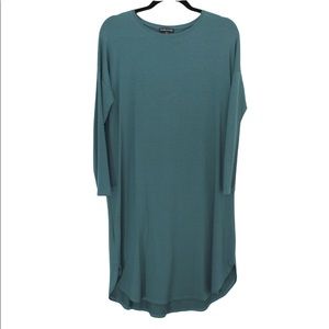 EILEEN FISHER Oversized Green Blue Casual Dress Tunic Lagenlook XXS